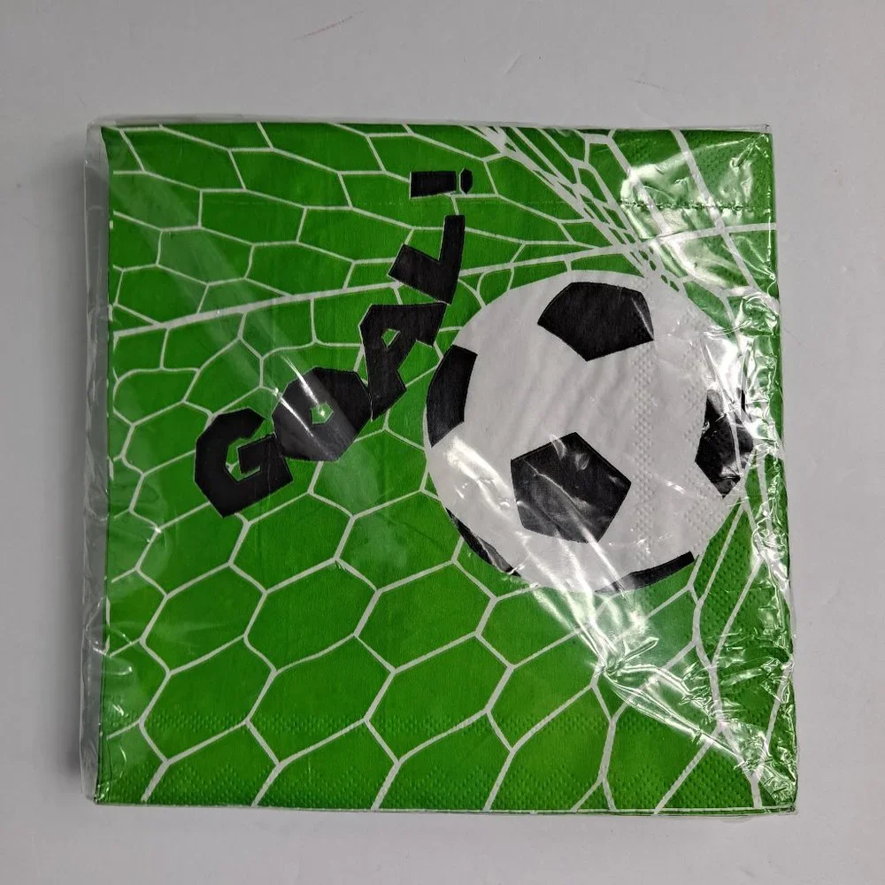 Soccer Goal paper Napkins Green White Black Party Team dinner 25 pack